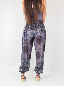 Pantalon harem Waves Mandala Stone v&ecirc;tement fluide &agrave; l'esth&eacute;tique zen et naturelle