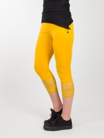 Legging Barok Jaune safran legging jaune safran au motif baroque