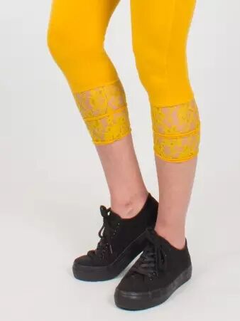 Legging Barok Jaune safran legging jaune safran au motif baroque