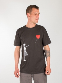 Tee shirt Banksy Ballon gris t-shirt banksy ballon gris po&eacute;tique