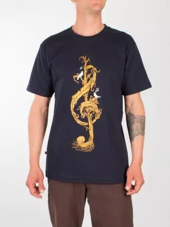 T Shirt Clef de sol v�g�tale Bleu t-shirt artistique clef de sol florale