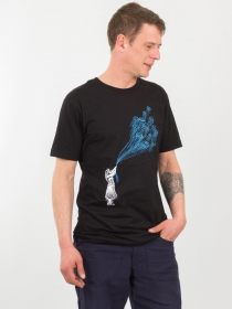 Tee shirt Flying Jelly fish Noir t-shirt m&eacute;duse volante noir hypnotique