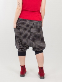 Sarouel court City Girly Denim Tartan bleu sarouel denim &agrave; carreaux bleus