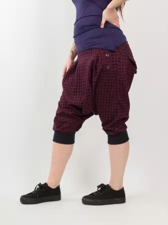Sarouel court City Girly Denim Tartan rouge sarouel urbain carreaux rouges