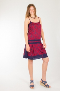 Robe Cha&iuml;ma Coton Flower Magenta robe boh&egrave;me color&eacute;e