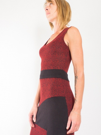 Robe Betty style Square spirale rouge robe rouge � motif spirale