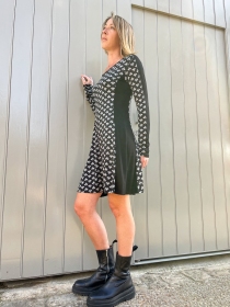 Robe Zoha Ankara Graphite robe boh&egrave;me fluide en tissu ankara graphite