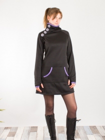 Robe pull Cocoon Noir robe confortable &agrave; l'esprit cosy