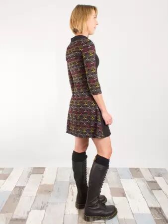 Robe Yuppi Palm noir robe fluide exotique au style affirm�