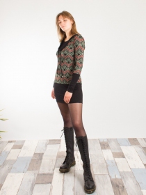 Robe Cocoon Diamond Vert robe cocoon verte graphique