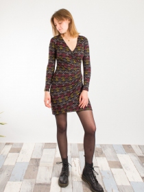 Robe Avelina Palm noir robe boh&egrave;me contrast&eacute;e