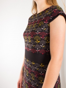 Robe Lolypop Palm noir robe fluide noire imprim&eacute;e