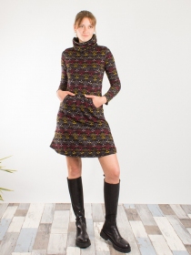 Robe Luna Palm Noir robe chic imprim&eacute; palm