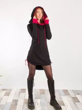Robe Guru Noir et Rouge robe boh�me expressive