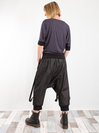 Sarouel court City straps Denim sarouel court street en jean