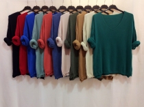 Pull col V vert amande pull col V vert amande doux