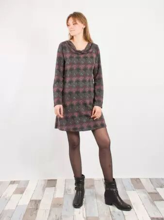 Robe Sarah Palm stone robe boh�me aux tons naturels