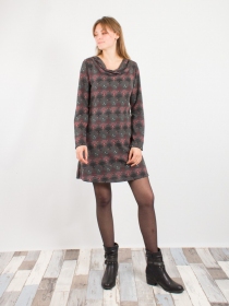 Robe Sarah Palm stone robe fluide &agrave; imprim&eacute; palmier min&eacute;ral