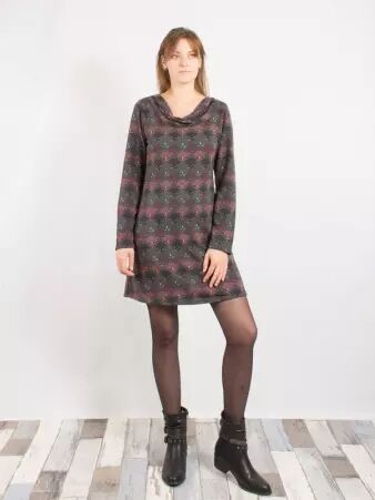 Robe Sarah Palm stone robe boh�me aux tons naturels