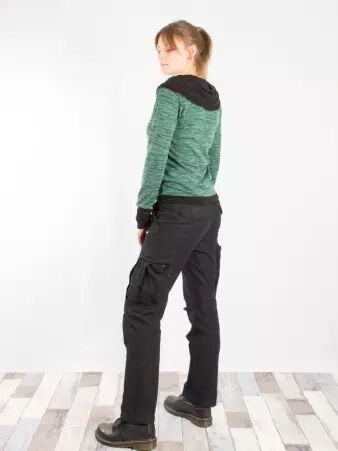 Pantalon cargo M65 femme noir v�tement f�minin solide et confortable