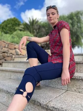 Legging Breizh summer Navy pi�ce mode stretch � l'allure contemporaine