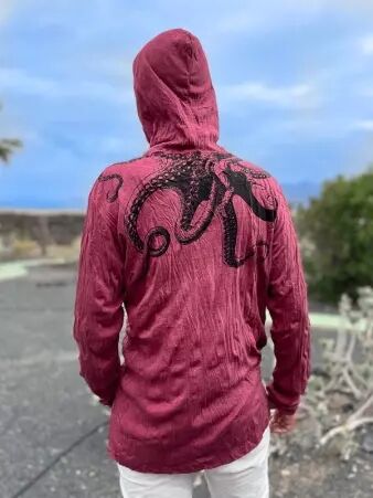 Hoodie Octopus Bordeaux v�tement du vestiaire f�minin � l'esprit casual chic
