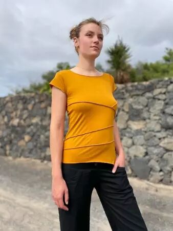 Top Kayli Jaune top boh�me jaune vibrant