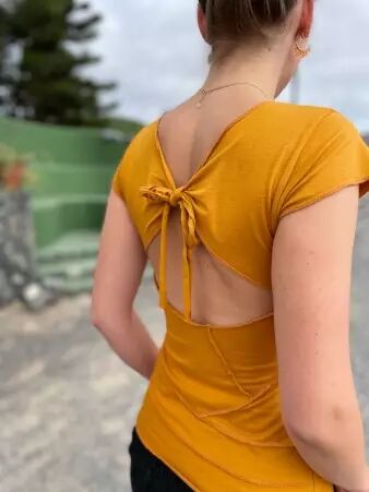 Top Kayli Jaune top boh�me jaune vibrant