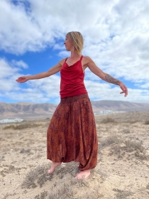 Top Fidji b&eacute;nitier rouille top l&eacute;ger &agrave; drap&eacute; naturel