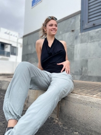 Pantalon Guarani Gris pantalon Guarani gris &agrave; la coupe d&eacute;contract&eacute;e
