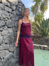 Robe Longue Cha&iuml;ma Coton Flower Magenta robe boh&egrave;me fleurie