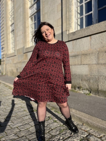 Robe Elen Fuji rouge robe boh�me graphique