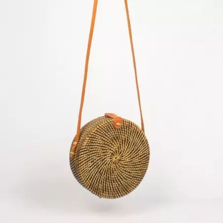 Sac en rotin tress� bi color naturel sac estival � l'allure naturelle