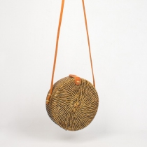 Sac en rotin tress&eacute; bi color naturel sac en rotin bicolore naturel au style boh&egrave;me