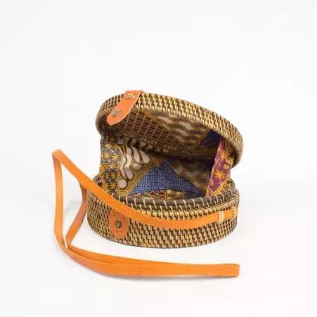 Sac en rotin tress� bi color naturel sac estival � l'allure naturelle