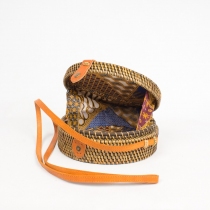 Sac en rotin tress&eacute; bi color naturel sac estival &agrave; l'allure naturelle