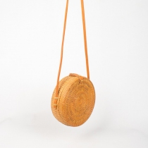 Sac en rotin tress&eacute; naturel bandouli&egrave;re cuir style boh&egrave;me accessoire chic