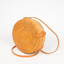 Sac en rotin tress&eacute; naturel bandouli&egrave;re cuir style boh&egrave;me sac l&eacute;ger d'&eacute;t&eacute;