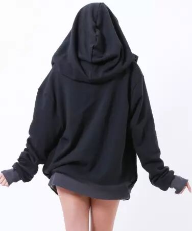 Veste longue oversized � capuche Lanza noire veste lanza noire oversized capuche