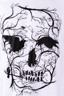 Tee-shirt vegetal skull blanc