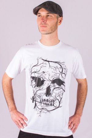 Tee-shirt vegetal skull blanc tee-shirt blanc cr�ne v�g�tal