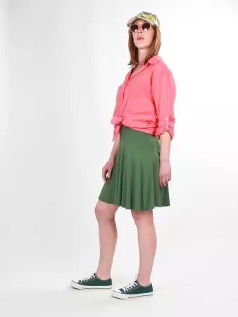 Jupe Rosie Vert kaki jupe femme vert kaki � l'esth�tique naturelle