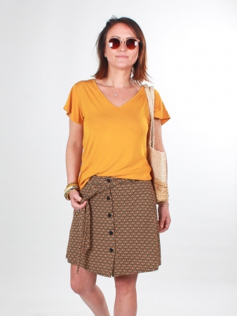 Jupe Lanna courte Retro pi�ce textile polyvalente � la ligne �l�gante et moderne