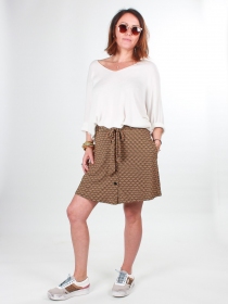 Jupe Lanna courte Retro pi&egrave;ce de pr&ecirc;t-&agrave;-porter au tomb&eacute; fluide et &agrave; l'allure moderne