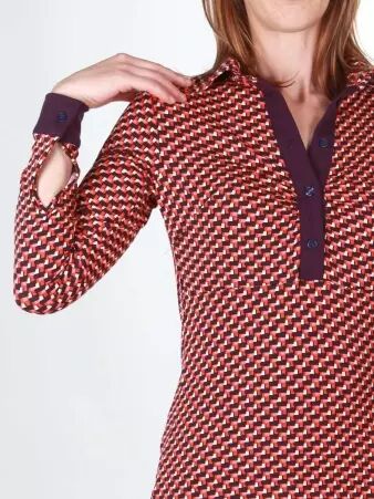 Polo Curtis Omecanic polo graphique Omecanic au style contemporain