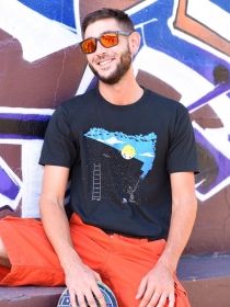 T-shirt Sky is blue t-shirt message sky is blue optimiste