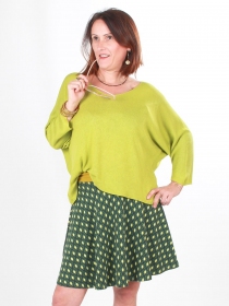 Pull Liza vert pomme pull maille &eacute;clatant