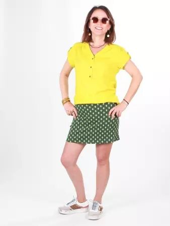 Jupe Rosita Diamond vert v�tement f�minin imprim� vert au style frais