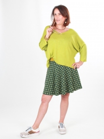 Jupe Rosie Diamond Vert v&ecirc;tement f&eacute;minin imprim&eacute; vert au style naturel