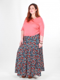 Jupe longue Esm&eacute; Majorque bleu cr&eacute;ation textile aux finitions nettes et au style actuel &agrave; l'allure &eacute;l&eacute;gante